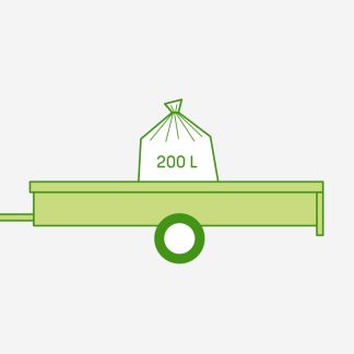Enintään 200 l (jätesäkki), kotitalous